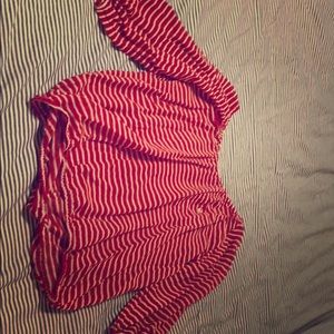 Red & White Striped Blouse